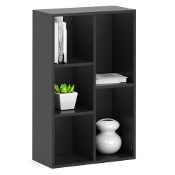 Bücherregal CYNTHIA 5 Fächer 50 x 80 cm schwarz