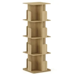 Bücherregal Drehregal CATO mit 16 Fächer 40 x 128 cm braun