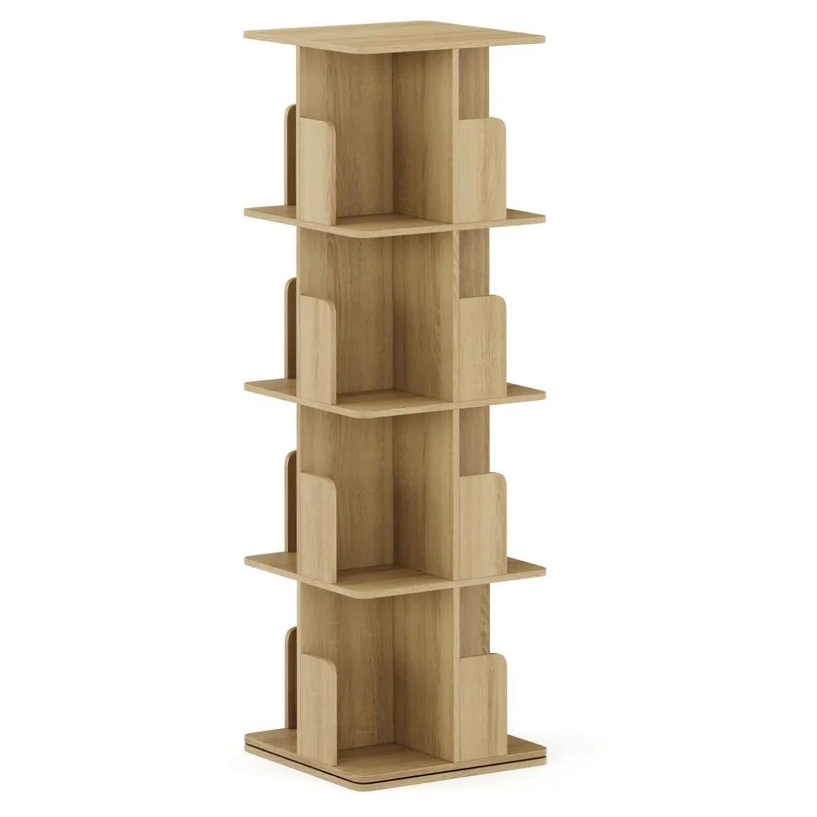 Bücherregal Drehregal CATO mit 16 Fächer 40 x 128 cm braun