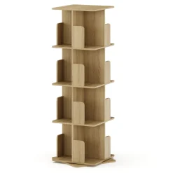 Bücherregal Drehregal CATO mit 16 Fächer 40 x 128 cm braun