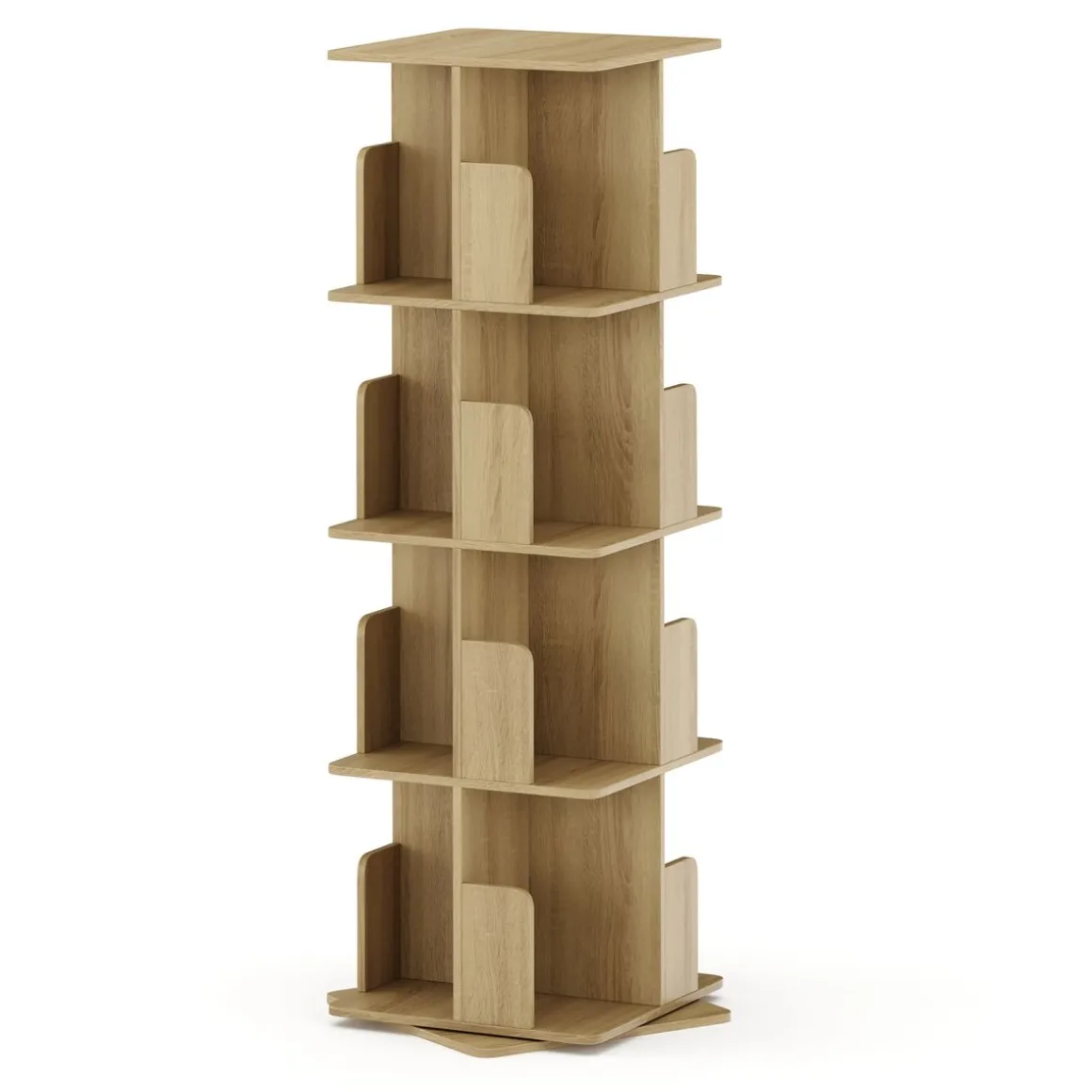 Bücherregal Drehregal CATO mit 16 Fächer 40 x 128 cm braun