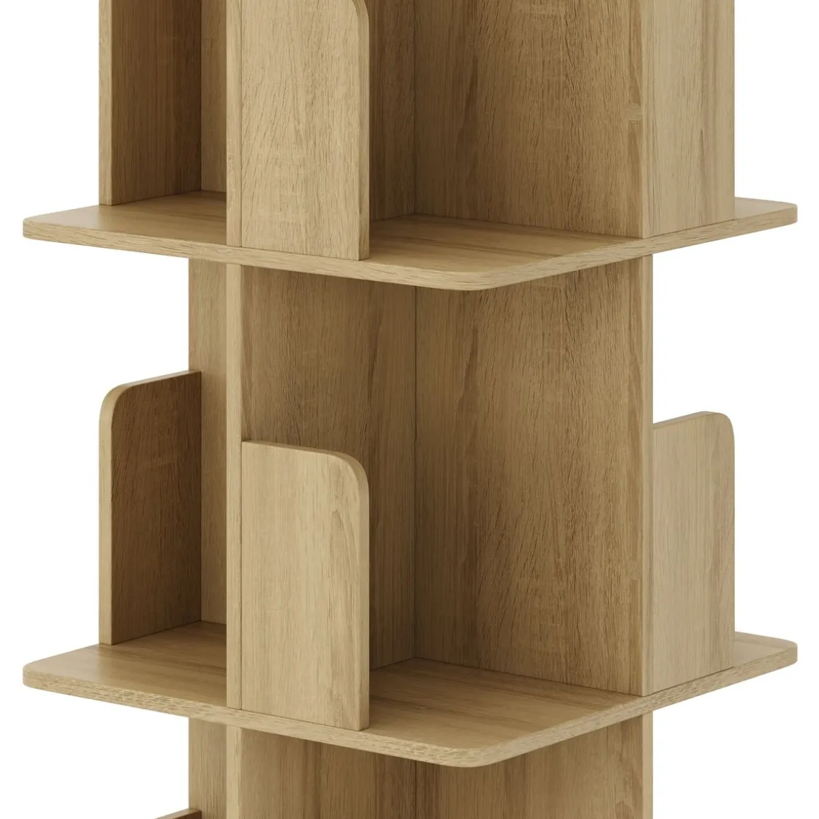 Bücherregal Drehregal CATO mit 16 Fächer 40 x 128 cm braun