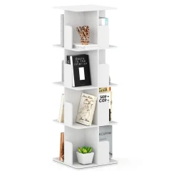Bücherregal Drehregal CATO mit 16 Fächer 40 x 128 cm weiss