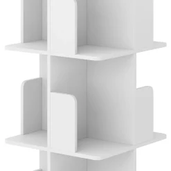 Bücherregal Drehregal CATO mit 16 Fächer 40 x 128 cm weiss