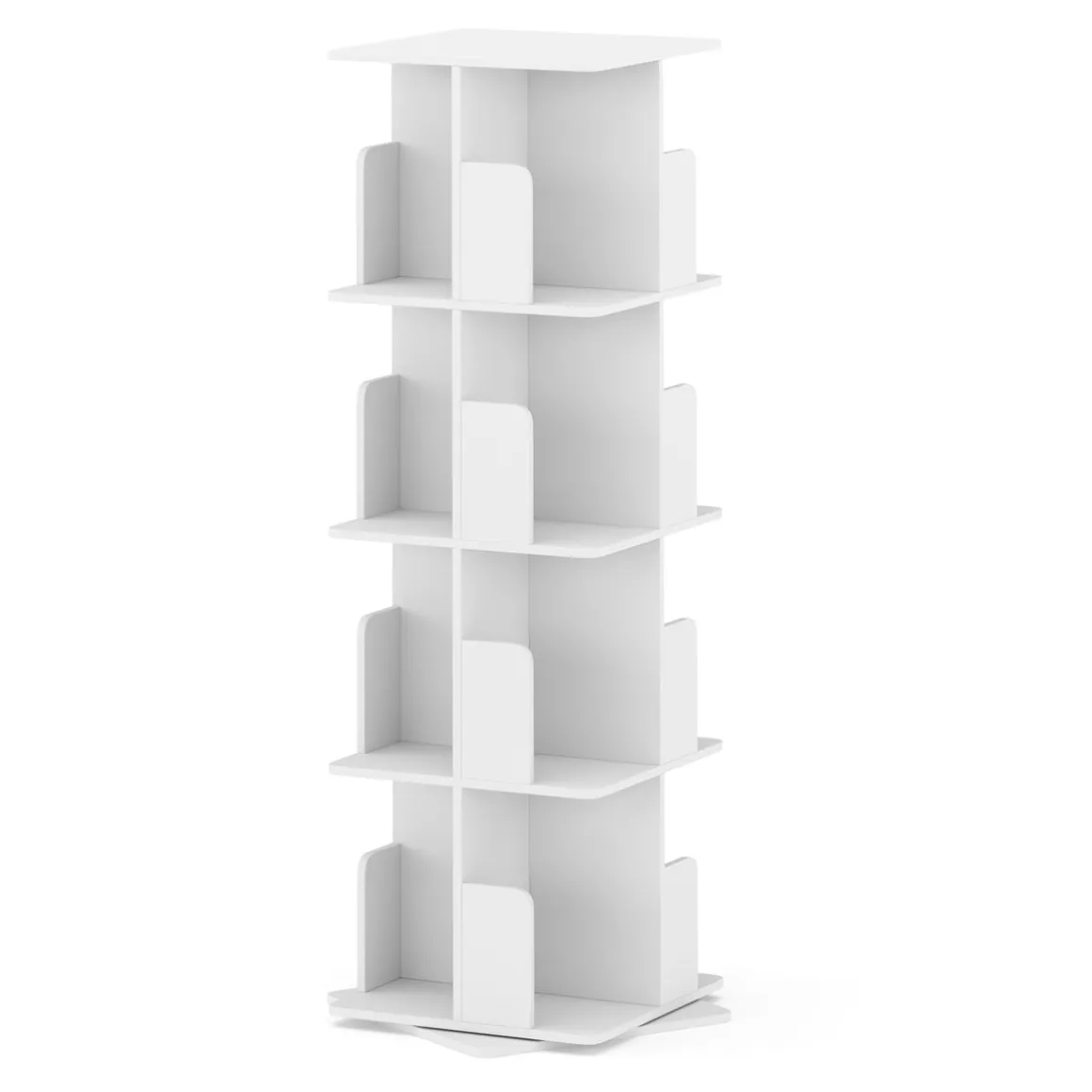 Bücherregal Drehregal CATO mit 16 Fächer 40 x 128 cm weiss