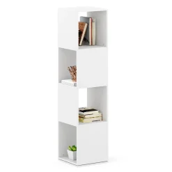 Bücherregal Drehregal KIANO mit 4 Ebenen 36 x 150 cm weiss