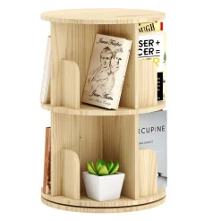 Bücherregal Drehregal VEDA mit 2 Ebenen 44 x 65 cm natur