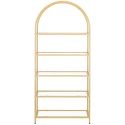 Bücherregal Glas TYRO 83 x 183 cm gold