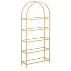 Bücherregal Glas TYRO 83 x 183 cm gold