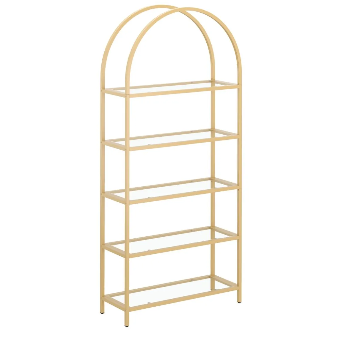 Bücherregal Glas TYRO 83 x 183 cm gold