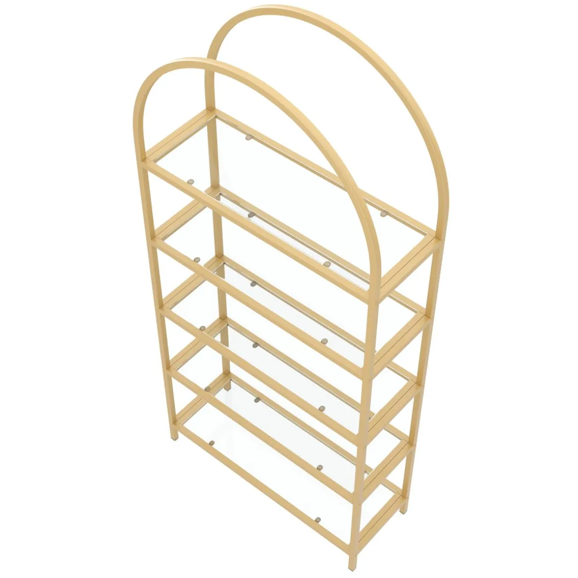 Bücherregal Glas TYRO 83 x 183 cm gold