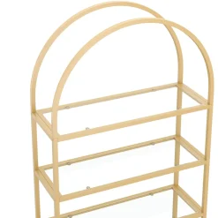 Bücherregal Glas TYRO 83 x 183 cm gold