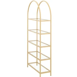 Bücherregal Glas TYRO 83 x 183 cm gold
