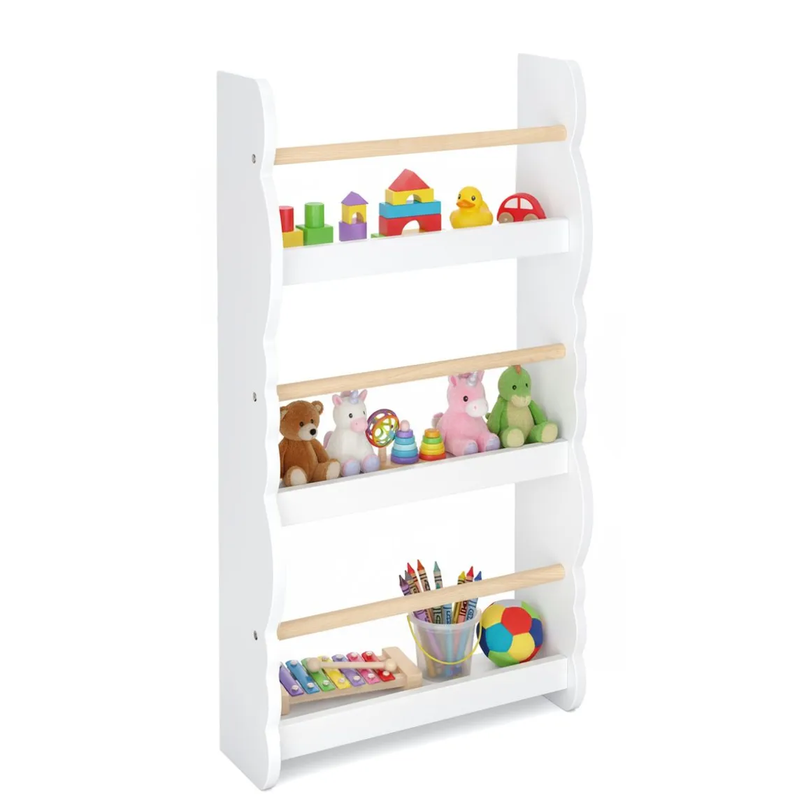 Bücherregal Kinderzimmer DREAMYCLOUD 43 x 80 cm weiss/natur
