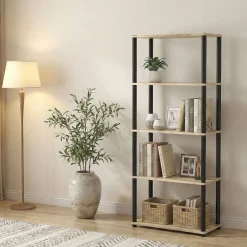 Bücherregal MANIFIC 60 x 30 x 146 cm braun/schwarz