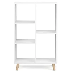 Bücherregal NORDIC mit 5 Fächern 60 x 30 x 95 cm weiss