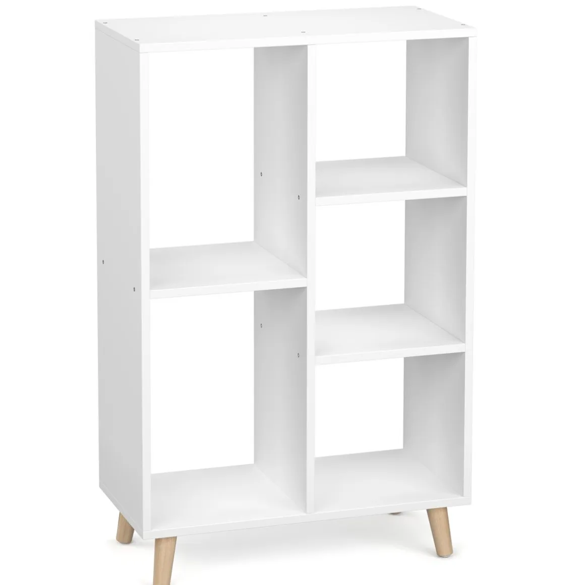Bücherregal NORDIC mit 5 Fächern 60 x 30 x 95 cm weiss