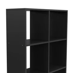 Bücherregal Raumteiler LIAM 8 Fächer 72 x 142 cm schwarz