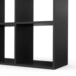 Bücherregal Raumteiler LIAM 8 Fächer 72 x 142 cm schwarz