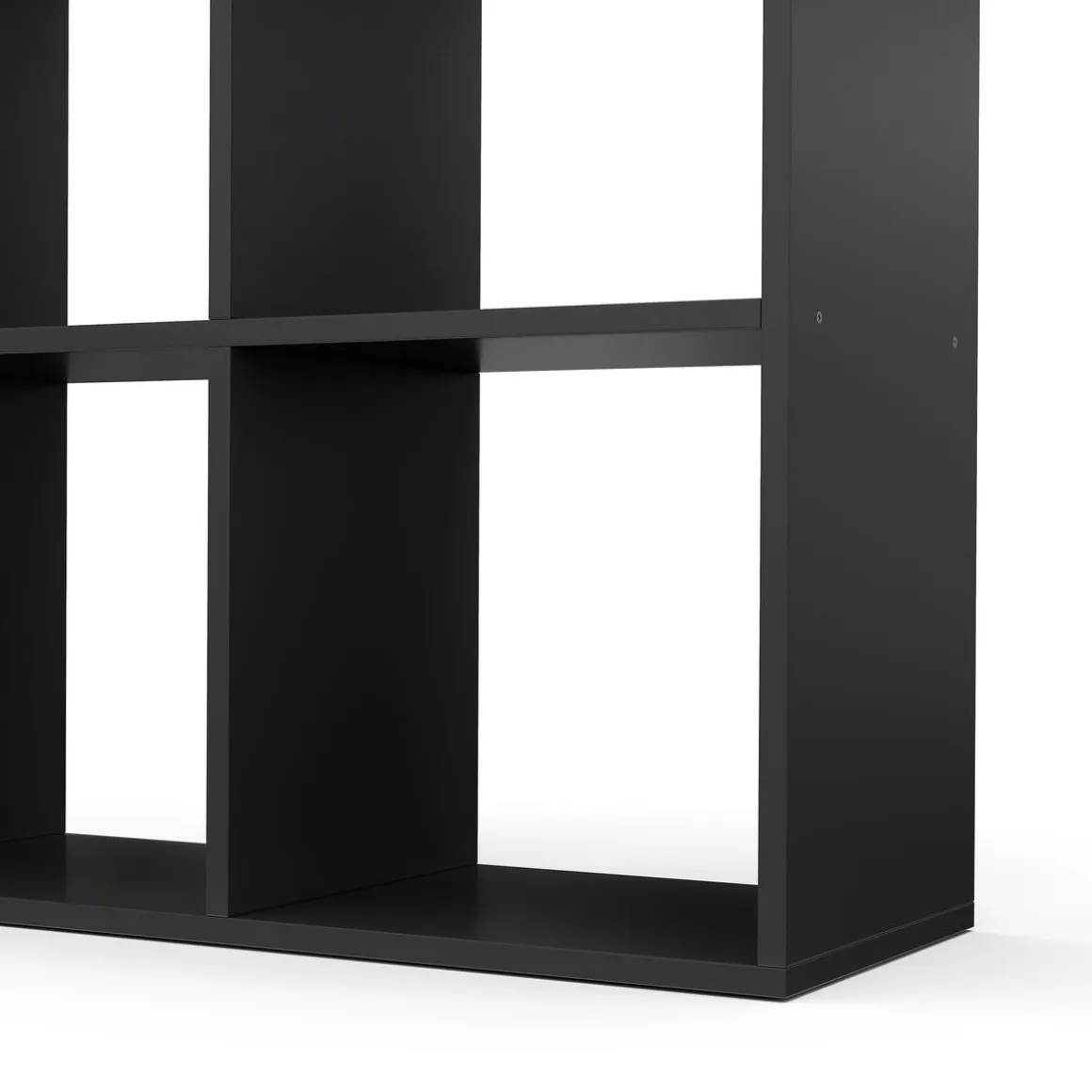 Bücherregal Raumteiler LIAM 8 Fächer 72 x 142 cm schwarz