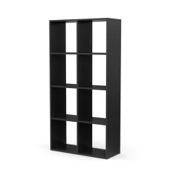 Bücherregal Raumteiler LIAM 8 Fächer 72 x 142 cm schwarz