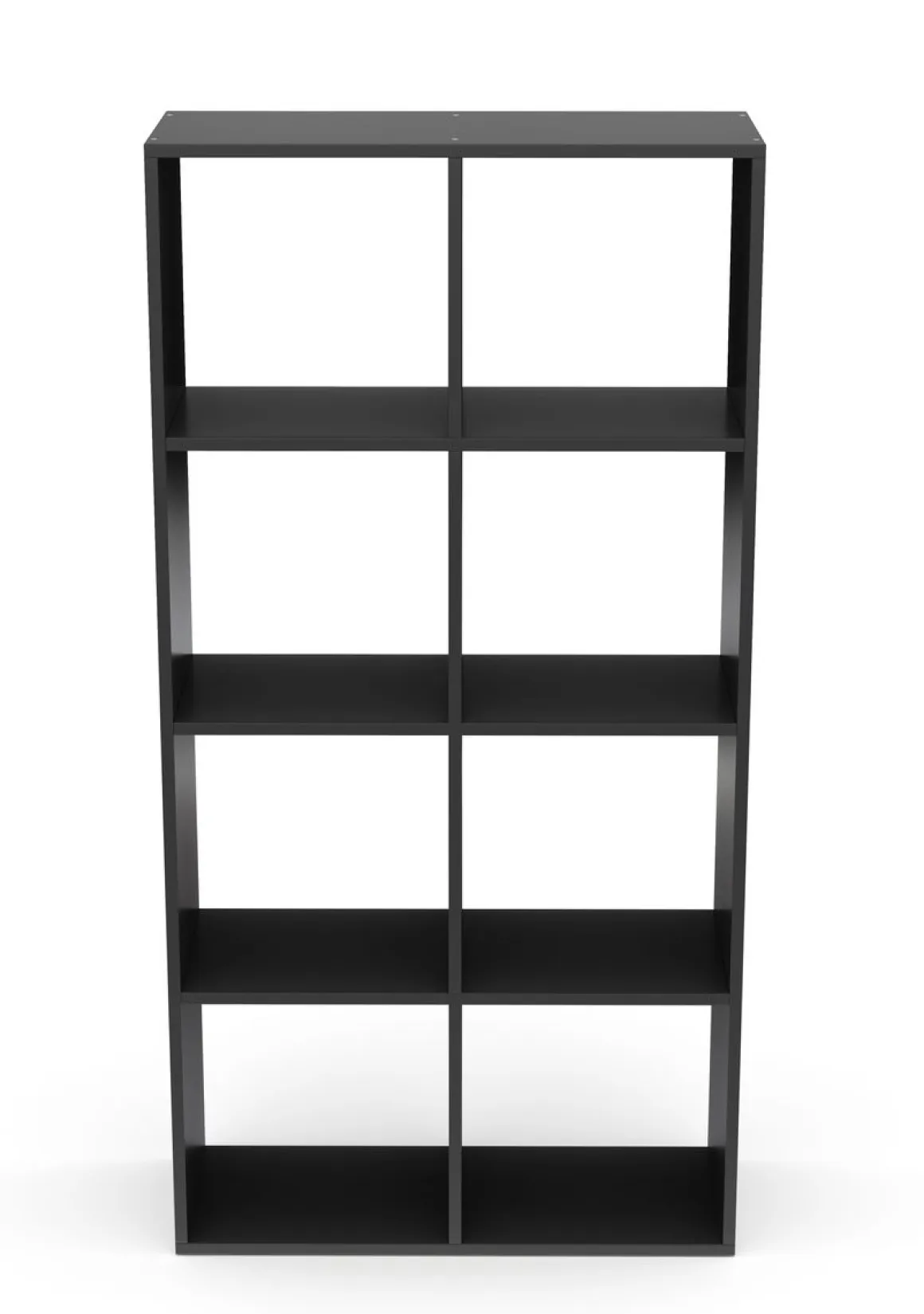 Bücherregal Raumteiler LIAM 8 Fächer 72 x 142 cm schwarz