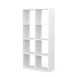 Bücherregal Raumteiler LIAM 8 Fächer 72 x 142 cm weiss