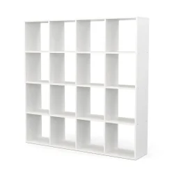 Bücherregal Raumteiler NIMA 16 Fächer 142 x 142 cm weiss