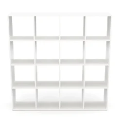Bücherregal Raumteiler NIMA 16 Fächer 142 x 142 cm weiss