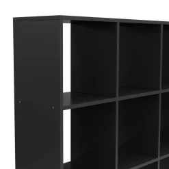Bücherregal Raumteiler NIMA 16 Fächer 142 x 142 cm schwarz | GONSER.CH