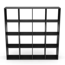Bücherregal Raumteiler NIMA 16 Fächer 142 x 142 cm schwarz | GONSER.CH