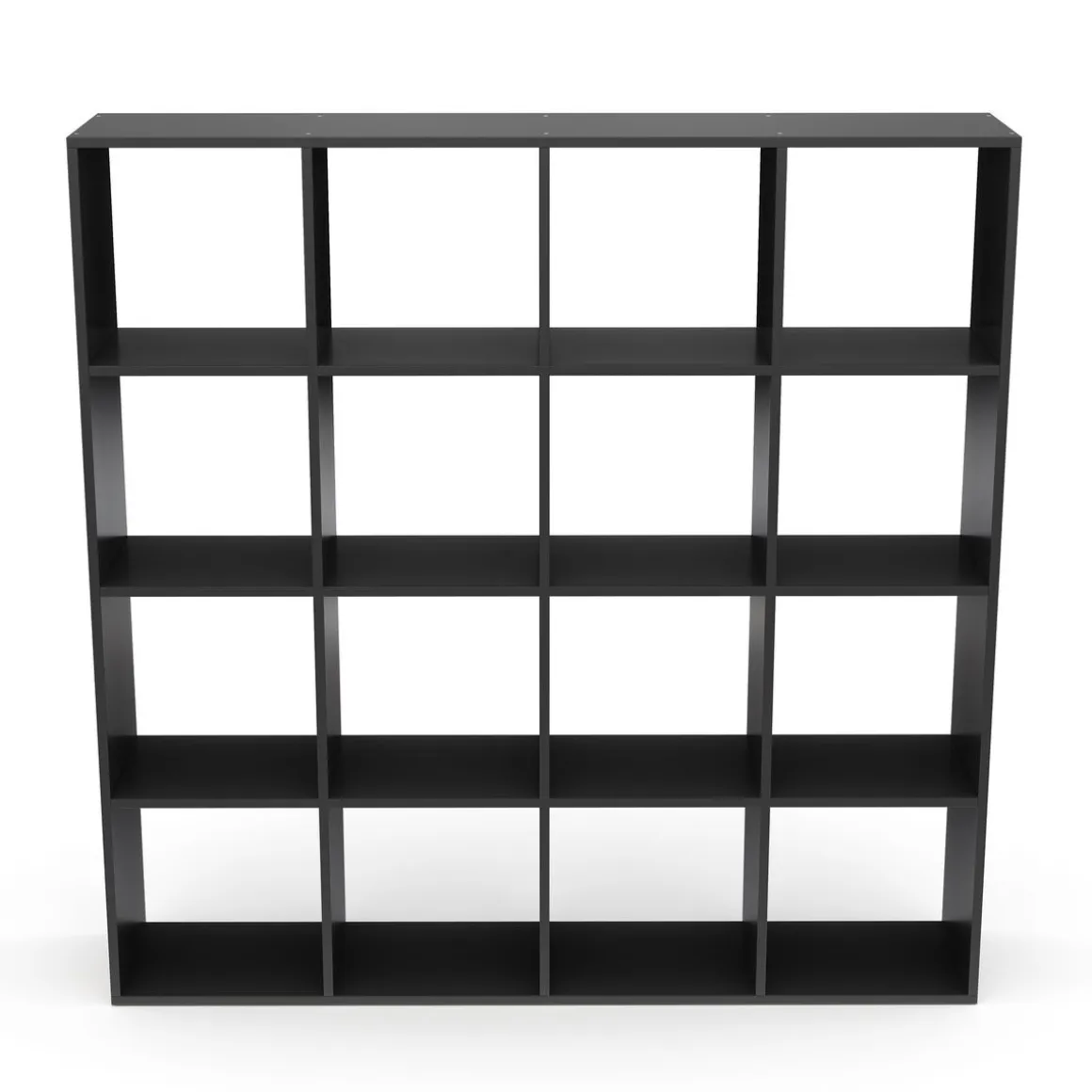 Bücherregal Raumteiler NIMA 16 Fächer 142 x 142 cm schwarz | GONSER.CH
