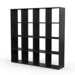 Bücherregal Raumteiler NIMA 16 Fächer 142 x 142 cm schwarz | GONSER.CH