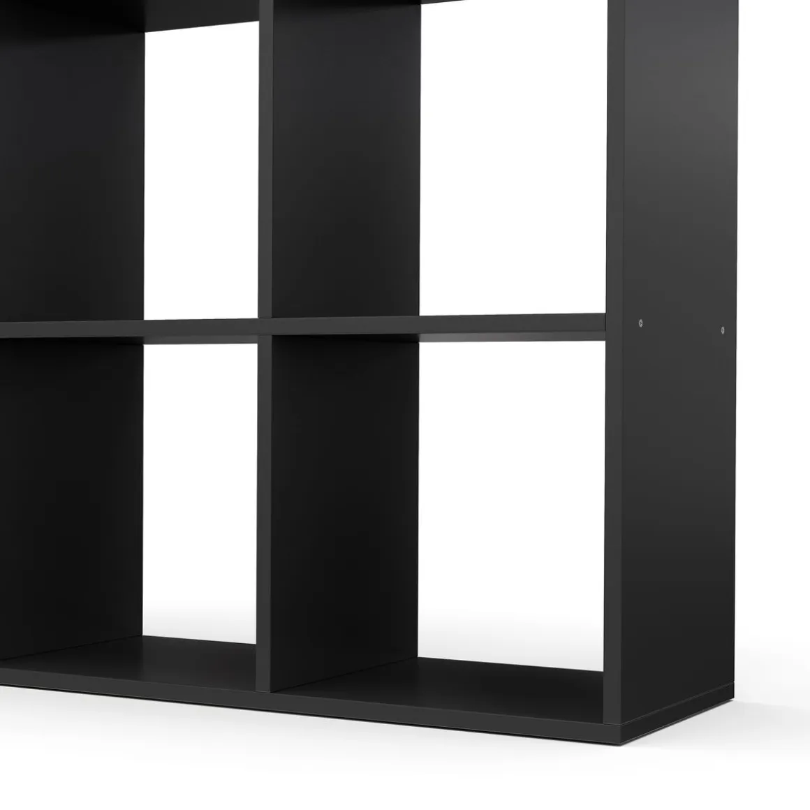 Bücherregal Raumteiler NIMA 16 Fächer 142 x 142 cm schwarz | GONSER.CH