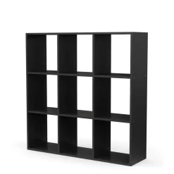 Bücherregal Raumteiler NOUR 9 Fächer 107 x 107 cm schwarz