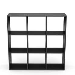 Bücherregal Raumteiler NOUR 9 Fächer 107 x 107 cm schwarz