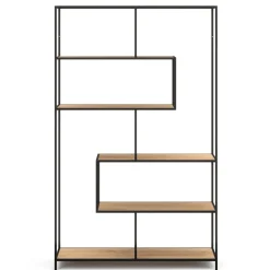 Bücherregal SEAFORD 117 x 185 cm braun/schwarz