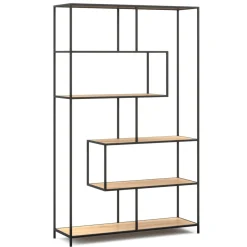 Bücherregal SEAFORD 117 x 185 cm braun/schwarz