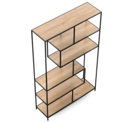 Bücherregal SEAFORD 117 x 185 cm braun/schwarz