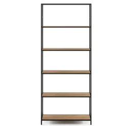 Bücherregal SEAFORD 77 x 185 cm braun/schwarz
