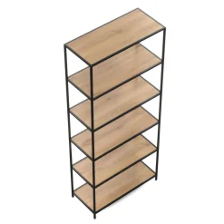 Bücherregal SEAFORD 77 x 185 cm braun/schwarz