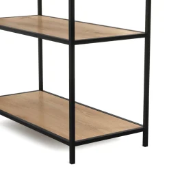 Bücherregal SEAFORD 77 x 185 cm braun/schwarz