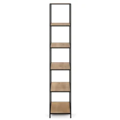 Bücherregal SEAFORD 77 x 185 cm braun/schwarz