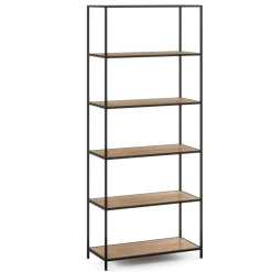 Bücherregal SEAFORD 77 x 185 cm braun/schwarz