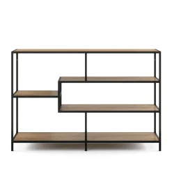 Bücherregal SEAFORD 117 x 78 cm braun/schwarz