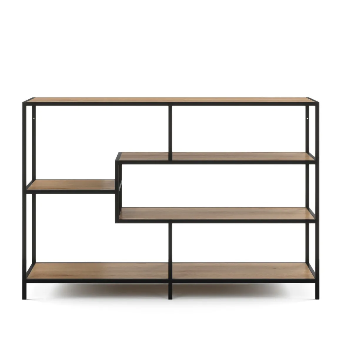 Bücherregal SEAFORD 117 x 78 cm braun/schwarz