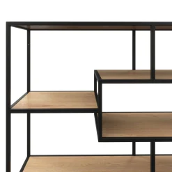 Bücherregal SEAFORD 117 x 78 cm braun/schwarz