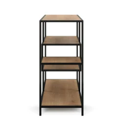 Bücherregal SEAFORD 117 x 78 cm braun/schwarz