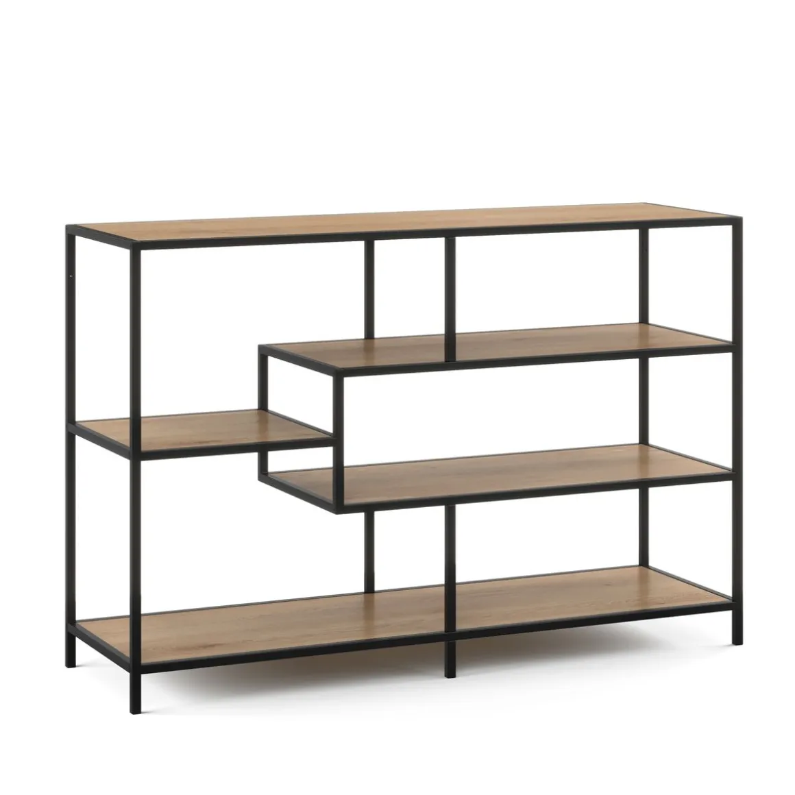 Bücherregal SEAFORD 117 x 78 cm braun/schwarz
