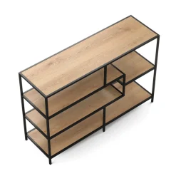 Bücherregal SEAFORD 117 x 78 cm braun/schwarz